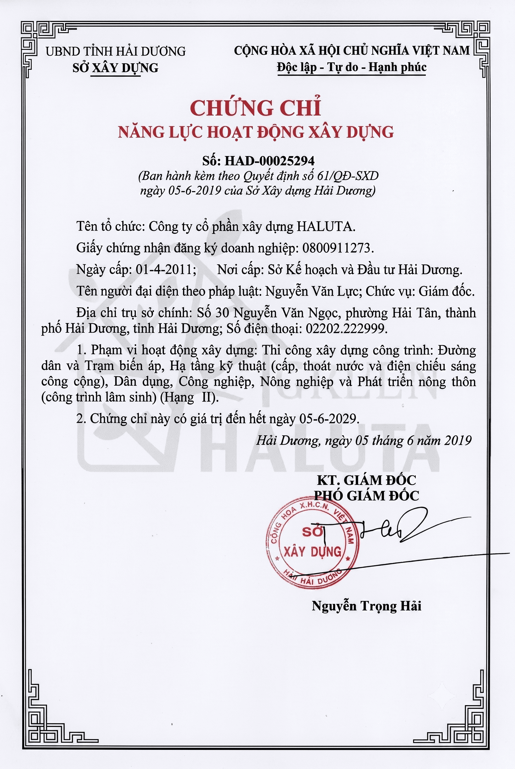 Haluta Green corporate and construction permits